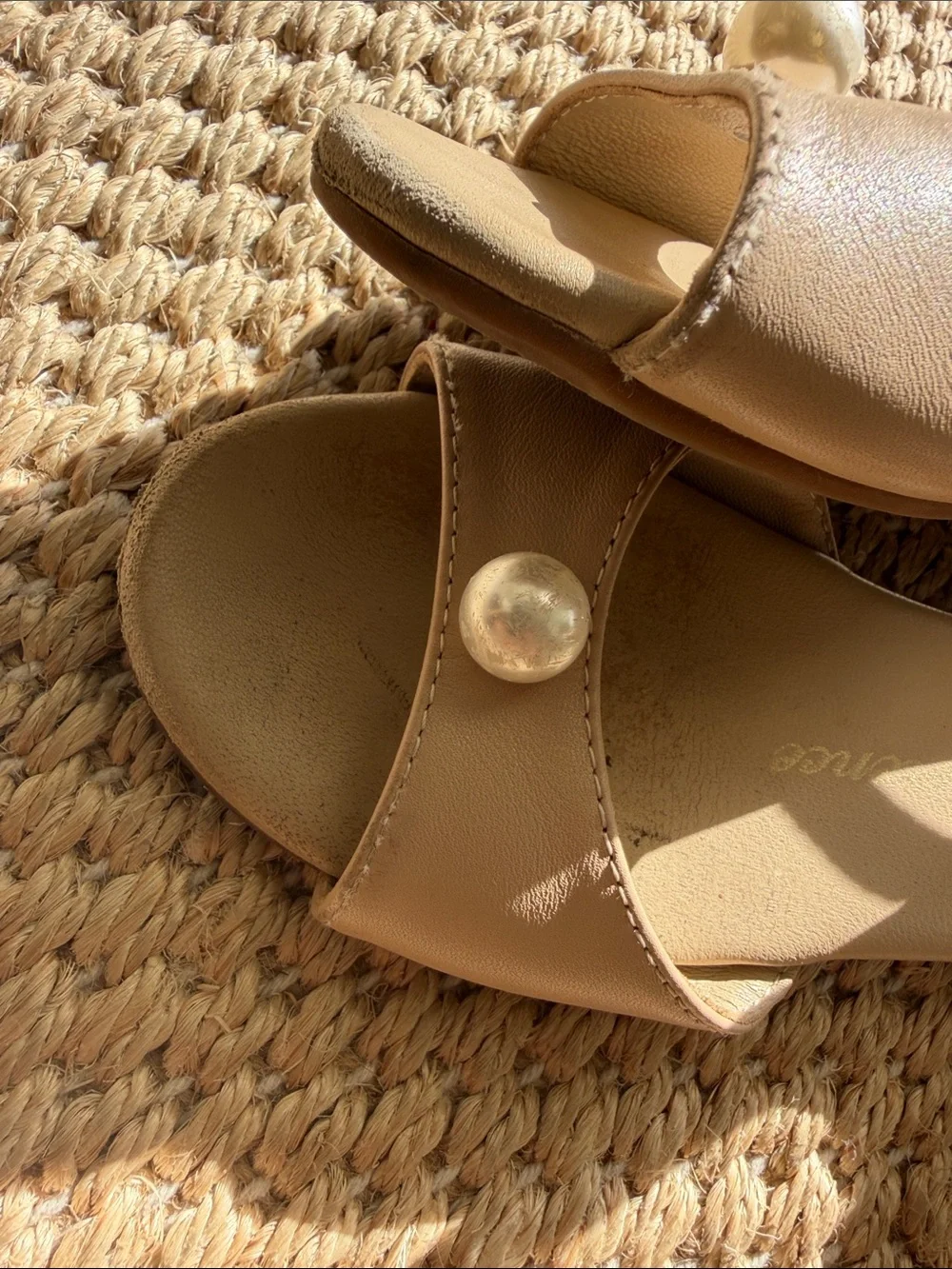 Age of Innocence Toddler Girl Nude Mila Beige Pearl Sandals size 12